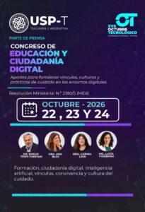 Flyer del Congreso de Educación y Ciudadanía Digital de la USP-T, del 22 al 24 de octubre de 2026